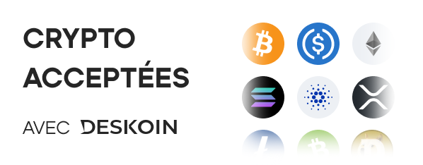 Crypto acceptées avec Deskoin