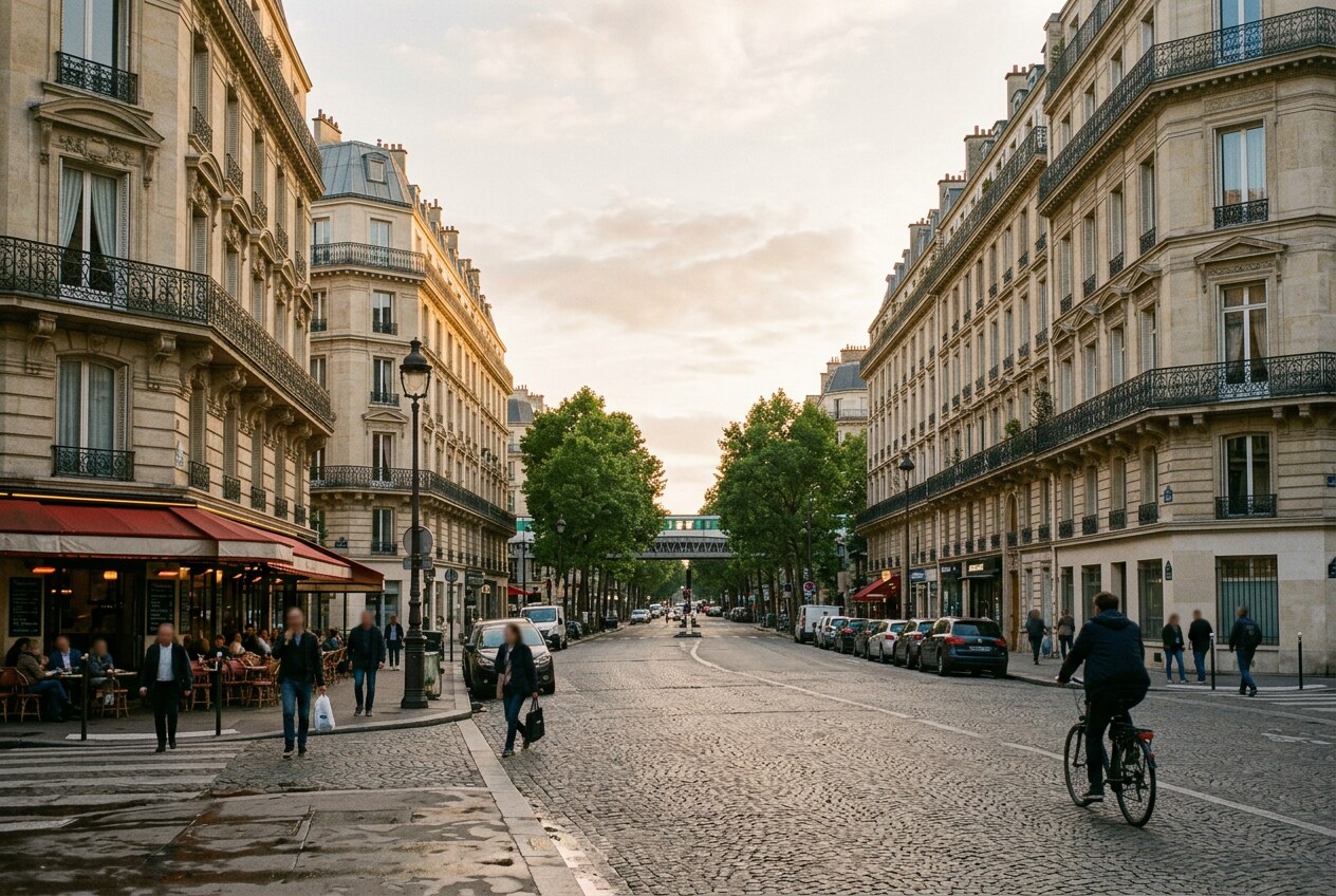 Immeubles en pierre et balcons filants avenue de La Motte-Picquet